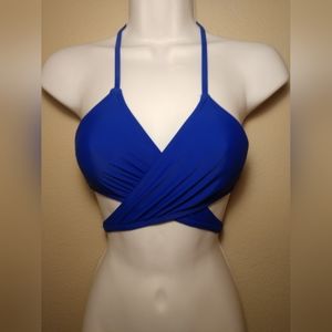 J. Crew Wrap Blue Bikini Top